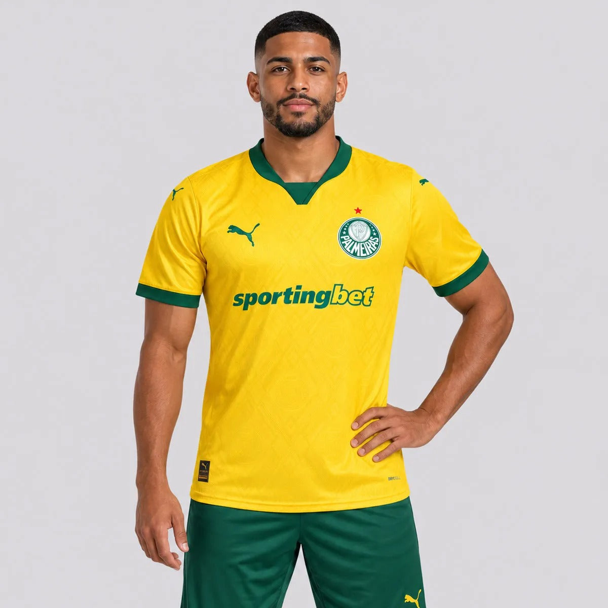 Camisa Palmeiras III 25/26 - Torcedor Puma Masculina - Amarela e verde