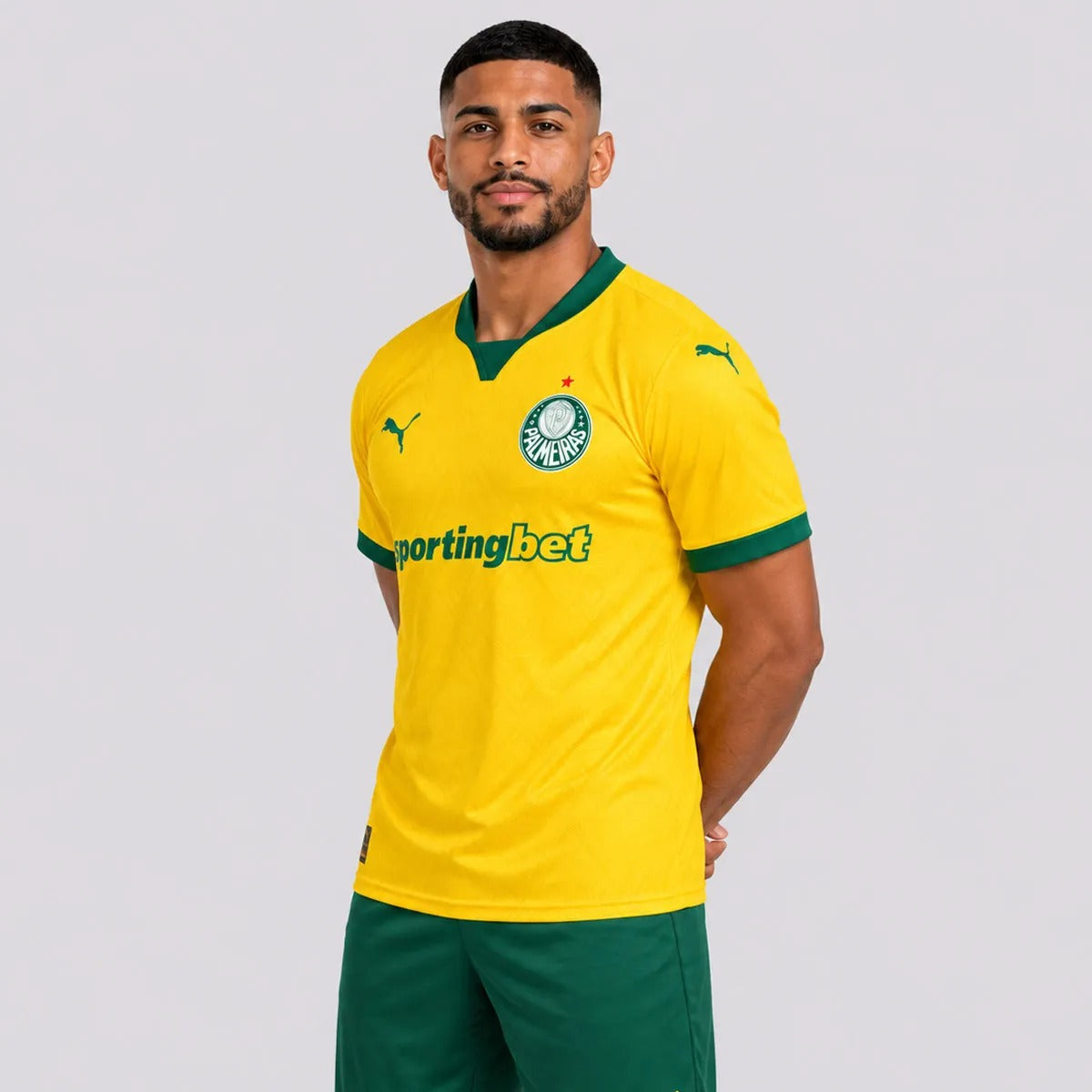 Camisa Palmeiras III 25/26 - Torcedor Puma Masculina - Amarela e verde