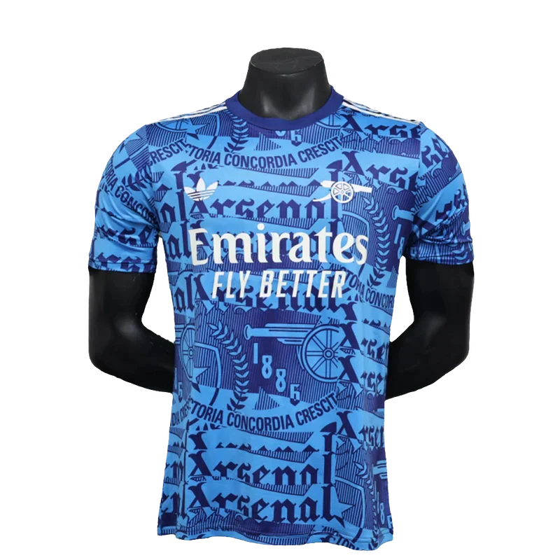 Camisa Arsenal 25/26 Pré-Jogo - Azul - Versão Jogador
