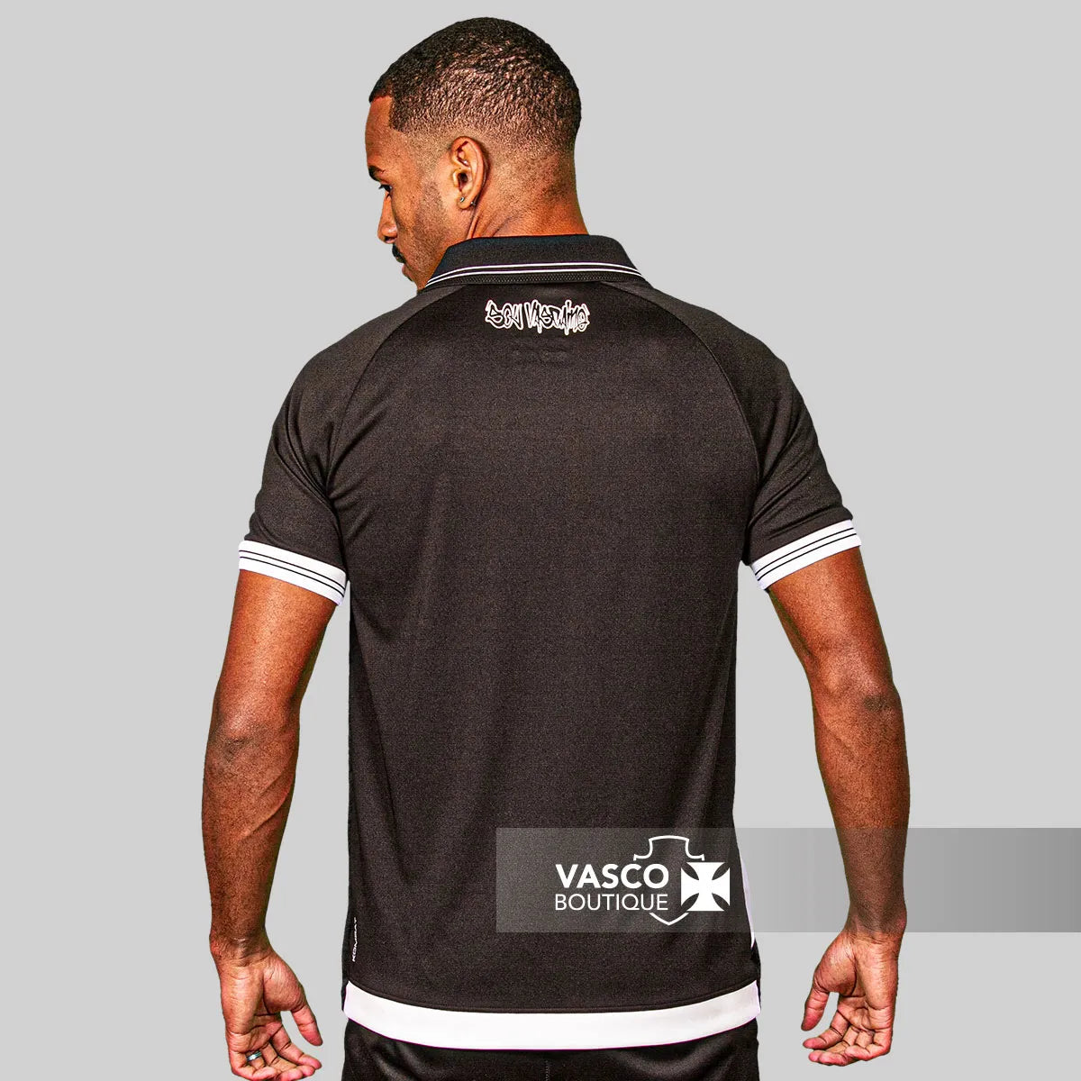 Camisa Vasco da Gama I 25/26 - Torcedor Kappa Masculina - Preta