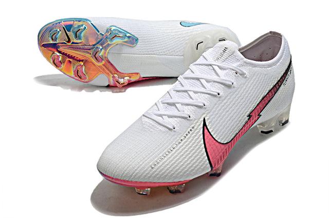 Chuteira Campo Nike Mercurial Vapor 13 Elite FG Branco/Rosa - Low